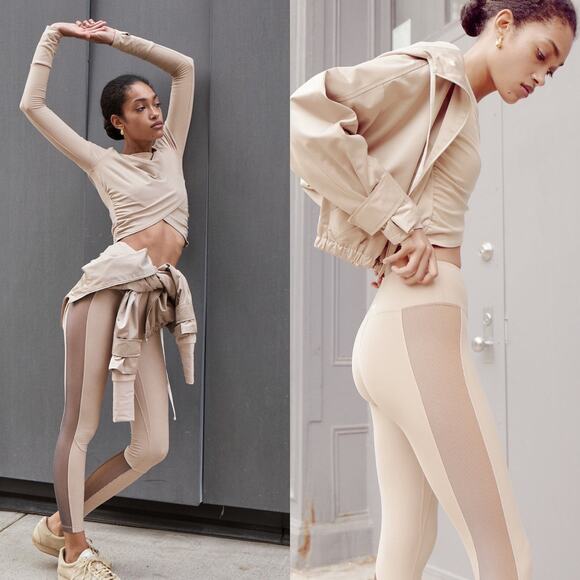 Nylora Levee Leggings Iridescent Olive Brown & Oat Combo - Picture 1 of 12